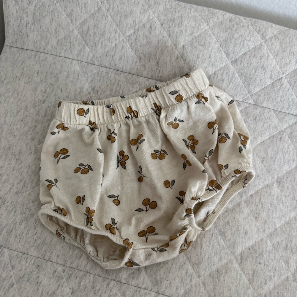 Rylee + Cru Cream Bloomers with Mustard Fruit Print
